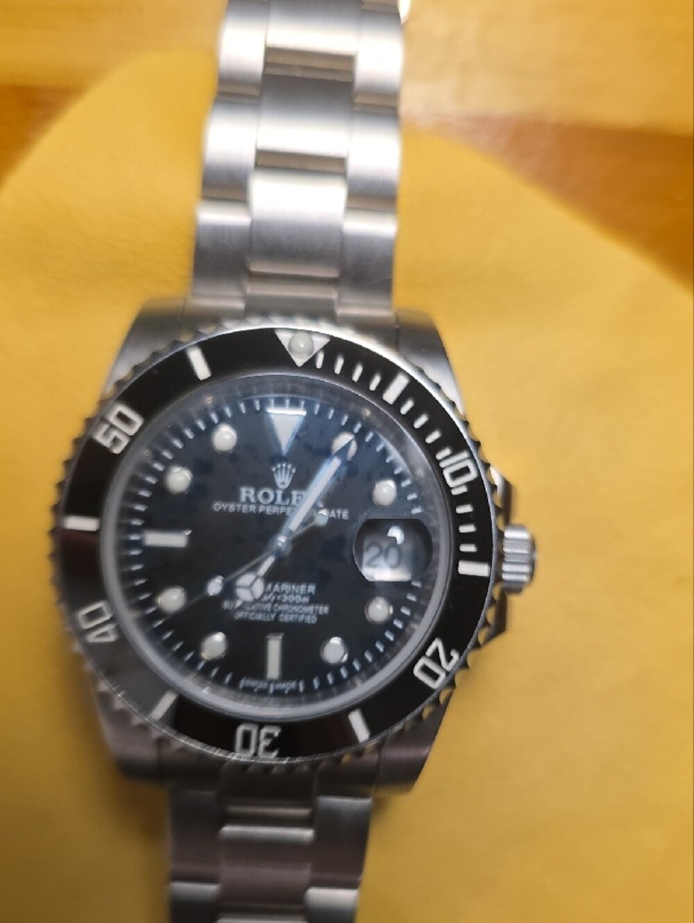 Rolex Stainless Steel Watch with Black Dial and Bezel (Inauthentic) - Picture 5 of 5